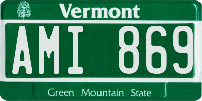 VT license plate AMI869
