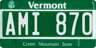 VT license plate AMI870
