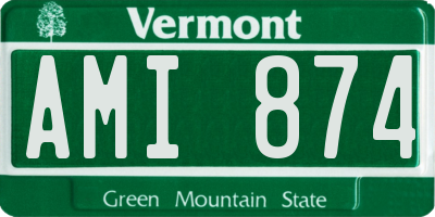 VT license plate AMI874