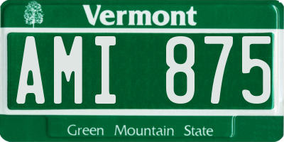 VT license plate AMI875