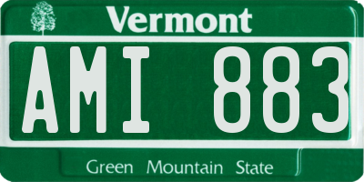 VT license plate AMI883