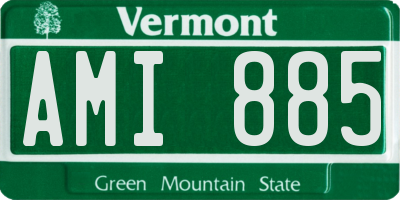 VT license plate AMI885