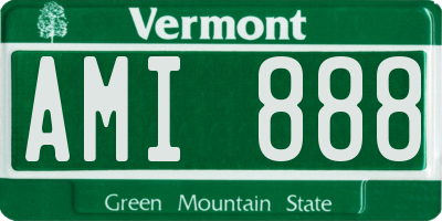 VT license plate AMI888