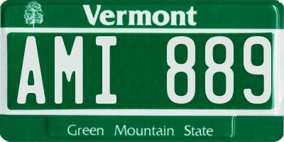 VT license plate AMI889