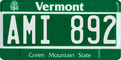 VT license plate AMI892