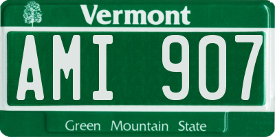 VT license plate AMI907