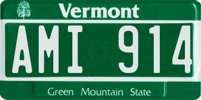 VT license plate AMI914