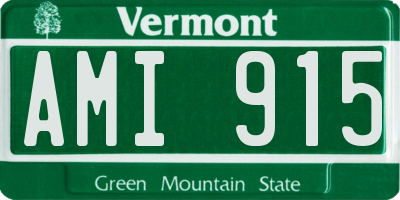 VT license plate AMI915