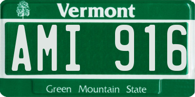 VT license plate AMI916