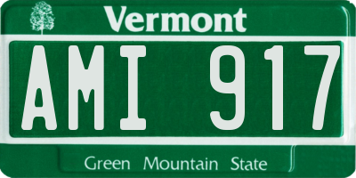VT license plate AMI917