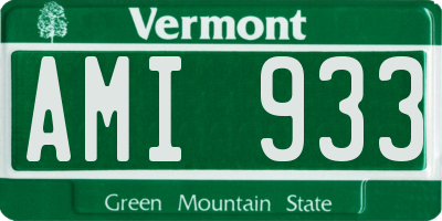 VT license plate AMI933