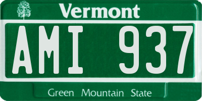 VT license plate AMI937