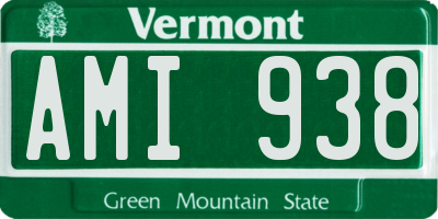 VT license plate AMI938