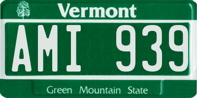 VT license plate AMI939