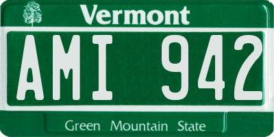 VT license plate AMI942