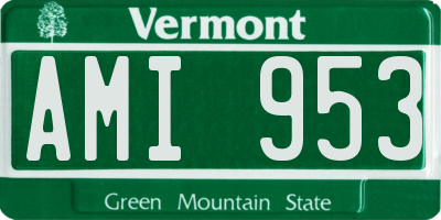 VT license plate AMI953