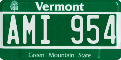VT license plate AMI954