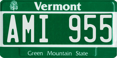 VT license plate AMI955