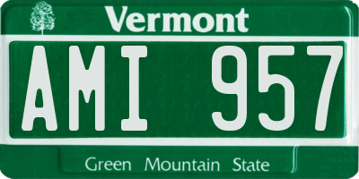 VT license plate AMI957