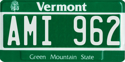 VT license plate AMI962
