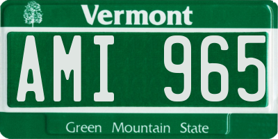 VT license plate AMI965