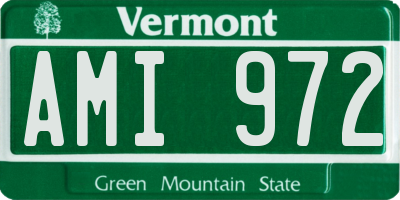 VT license plate AMI972