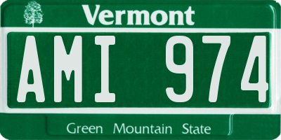 VT license plate AMI974