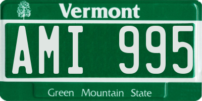 VT license plate AMI995