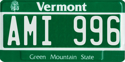 VT license plate AMI996