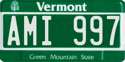 VT license plate AMI997