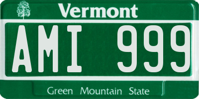VT license plate AMI999