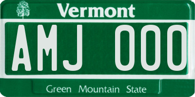 VT license plate AMJ000