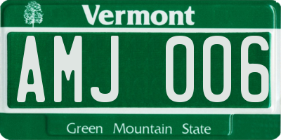 VT license plate AMJ006