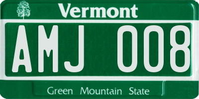 VT license plate AMJ008