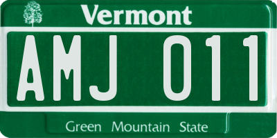 VT license plate AMJ011