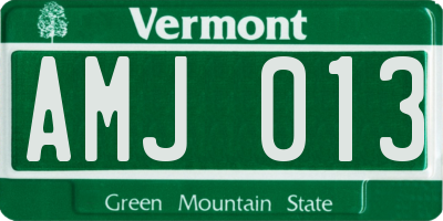 VT license plate AMJ013