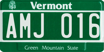 VT license plate AMJ016