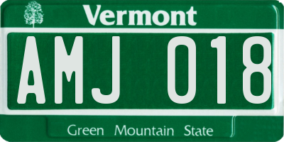 VT license plate AMJ018