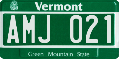 VT license plate AMJ021