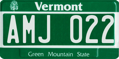 VT license plate AMJ022