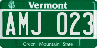 VT license plate AMJ023