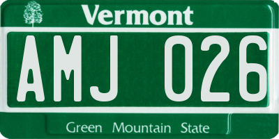 VT license plate AMJ026