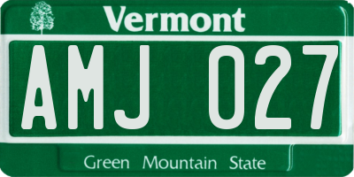 VT license plate AMJ027