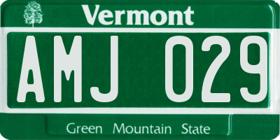 VT license plate AMJ029