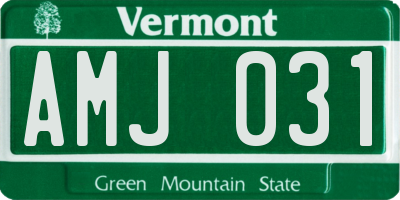 VT license plate AMJ031