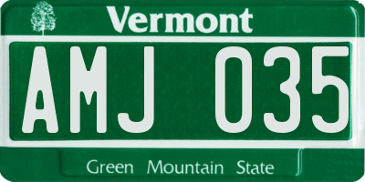 VT license plate AMJ035