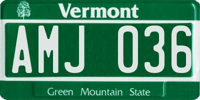 VT license plate AMJ036