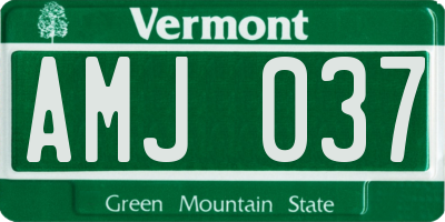 VT license plate AMJ037
