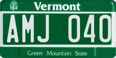 VT license plate AMJ040