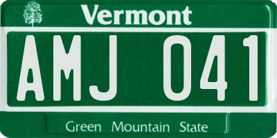 VT license plate AMJ041